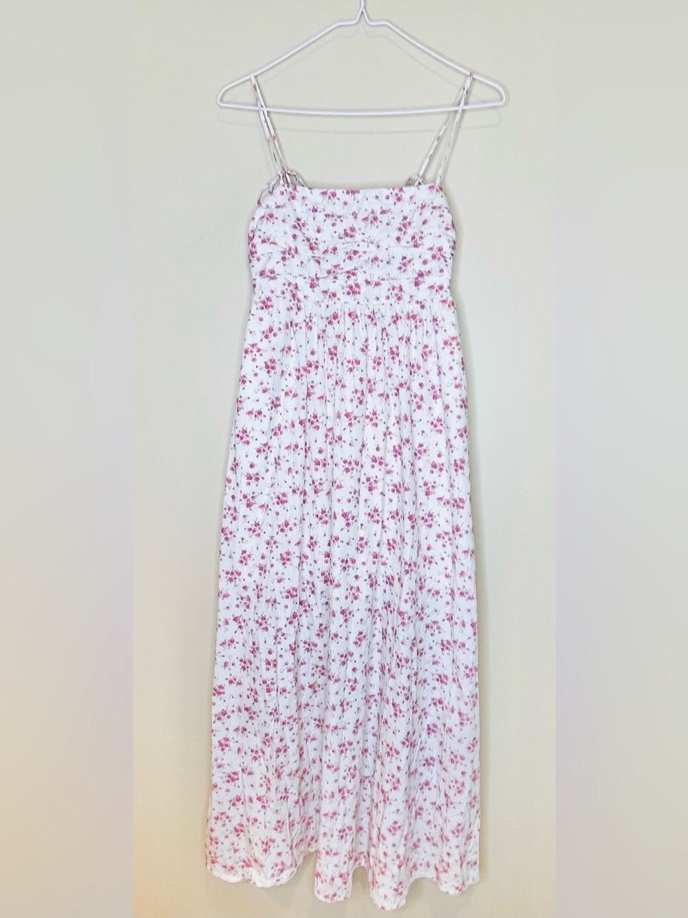 Audrey Parks + Francesca’s- Floral Tie Strap Smocked Maxi Dress with Pockets